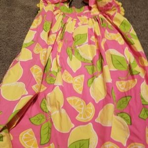 Boutique Girls Dress with pom pom embellishments